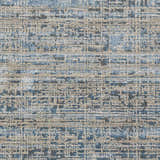 Close-up of the Maungatapere Area Rug, featuring a contemporary abstract pattern in cream, gray, beige, taupe, and teal. Swatch