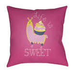 Kids Animal Print Decorative Nursery Pink Outdoor Throw Pillow