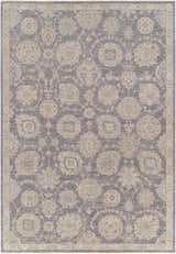 Detailed floral pattern of the Mimarsinan Thick Luxe Statement Rug in brown, beige, and gray. Design-Rectangle-6796