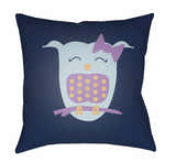 Kids Owl Animal Print Decorative Nursery Navy Outdoor Throw Pillow