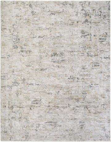 Close-up of the Meral Thick Luxe Boutique Rug, featuring a distressed Southwestern pattern in charcoal, cream, and light brown. Design-Rectangle-710103