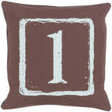 Mendon Number 1 Brown Throw Pillow - Clearance
