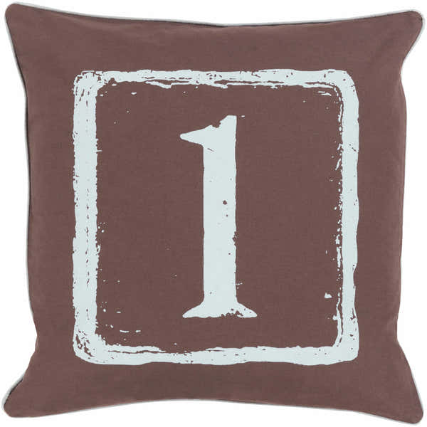 Mendon Number 1 Brown Throw Pillow - Clearance