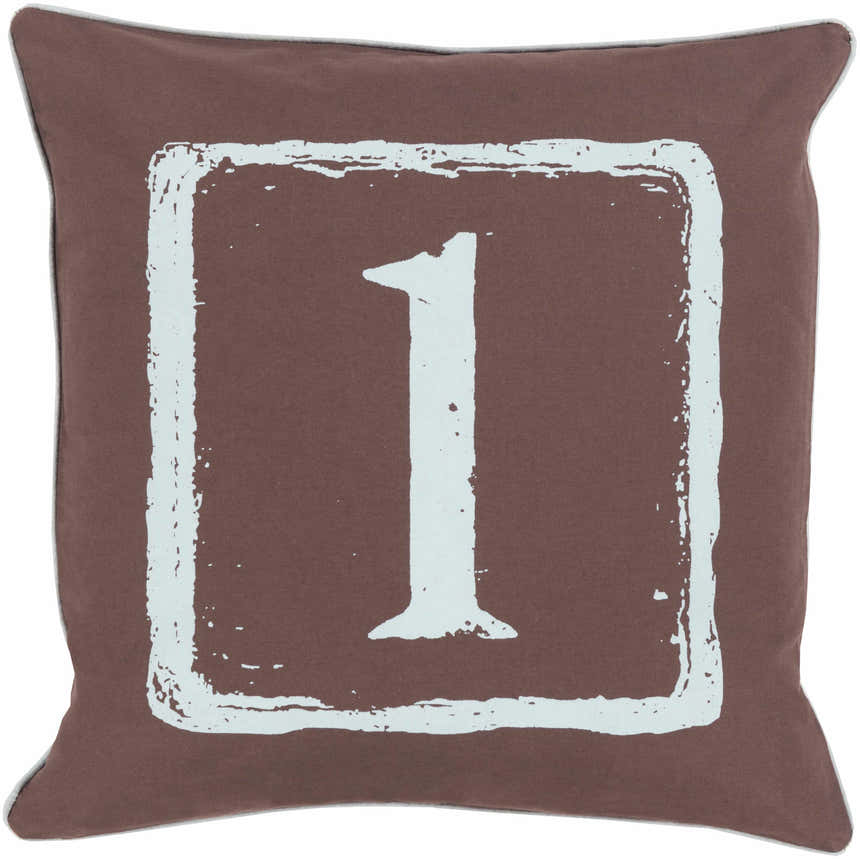 Mendon Number 1 Brown Throw Pillow - Clearance