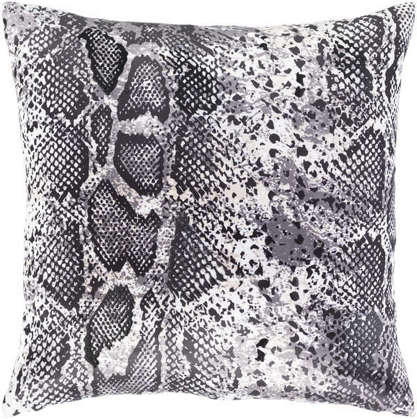Manticao Charcoal Snake Print Throw Pillow - Clearance