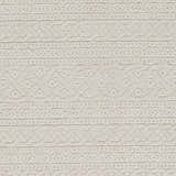 Close-up of the cream Maribyrnong 3D Outdoor Area Rug. Features a textured, bohemian-inspired geometric pattern. Texture