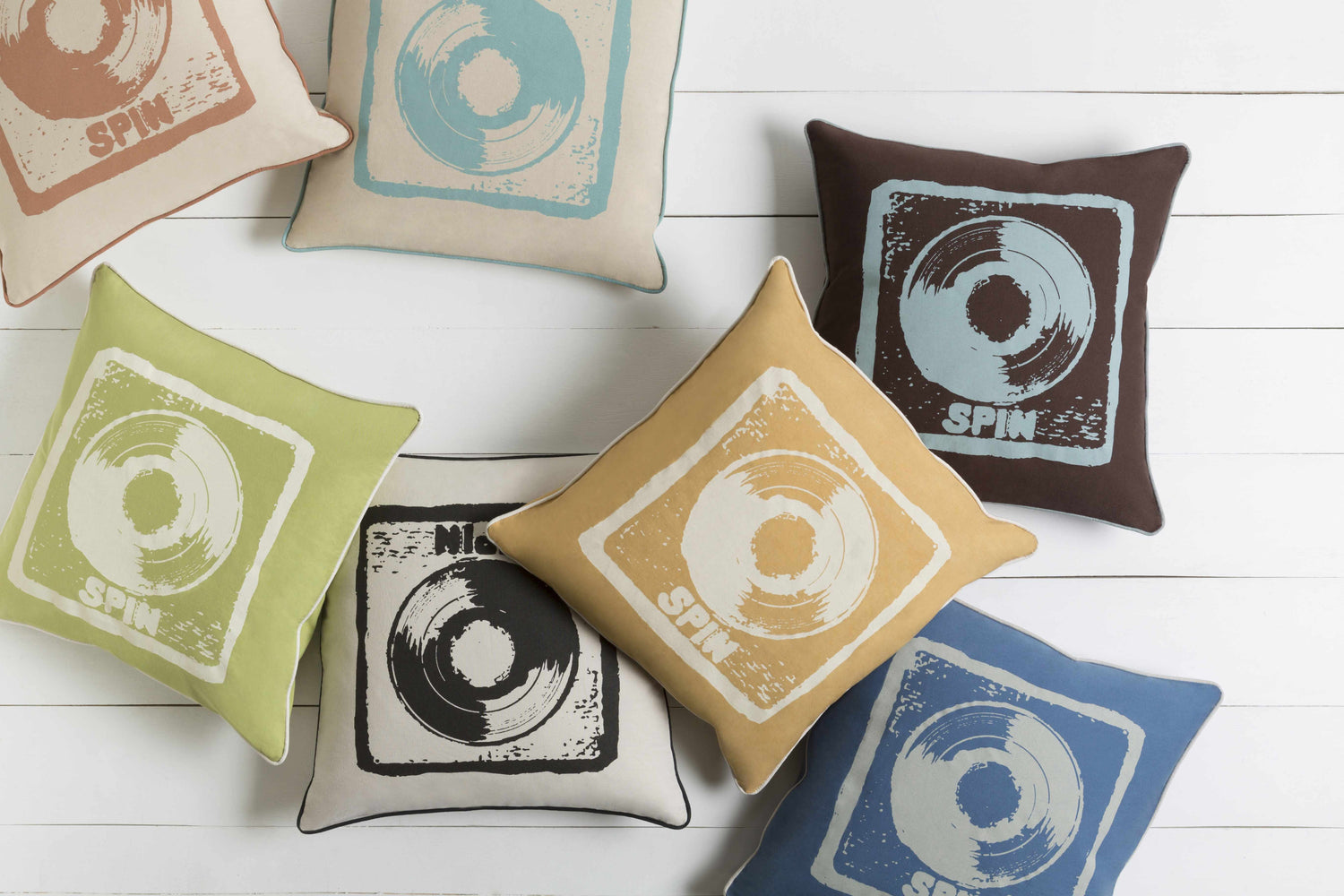Marcoola Green Vinyl Circle Accent Pillow - Clearance