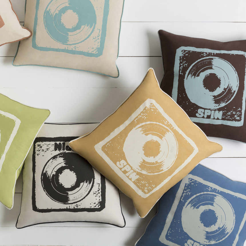 Marcoola Green Vinyl Circle Accent Pillow - Clearance