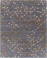 Close-up of the Elsu Brown Beige Wool Rug showcasing its floral design with brown branches and beige and green berries. Design-Rectangle-7696