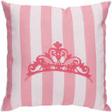 Kids Pink Princess Print Decorative Nursery Outdoor Throw Pillow