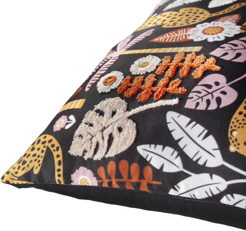Nakuru Leopard Jungle Floral Throw Pillow - Clearance