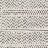 Close-up of the Nalcrest Washable Area Rug, showcasing its charcoal and white geometric, bohemian-inspired pattern. Swatch