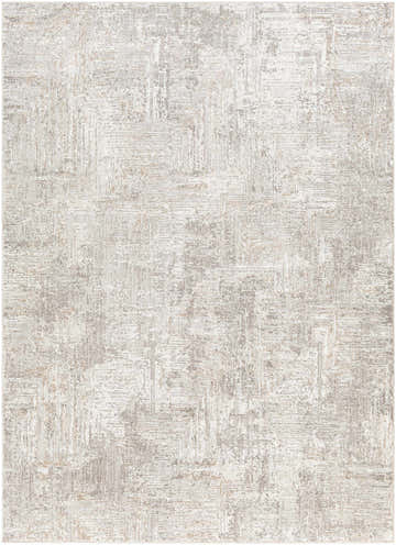 Close-up of the Nannyville Area Rug. Contemporary design in bone, gray, and tan with subtle texture. Design-Rectangle-537