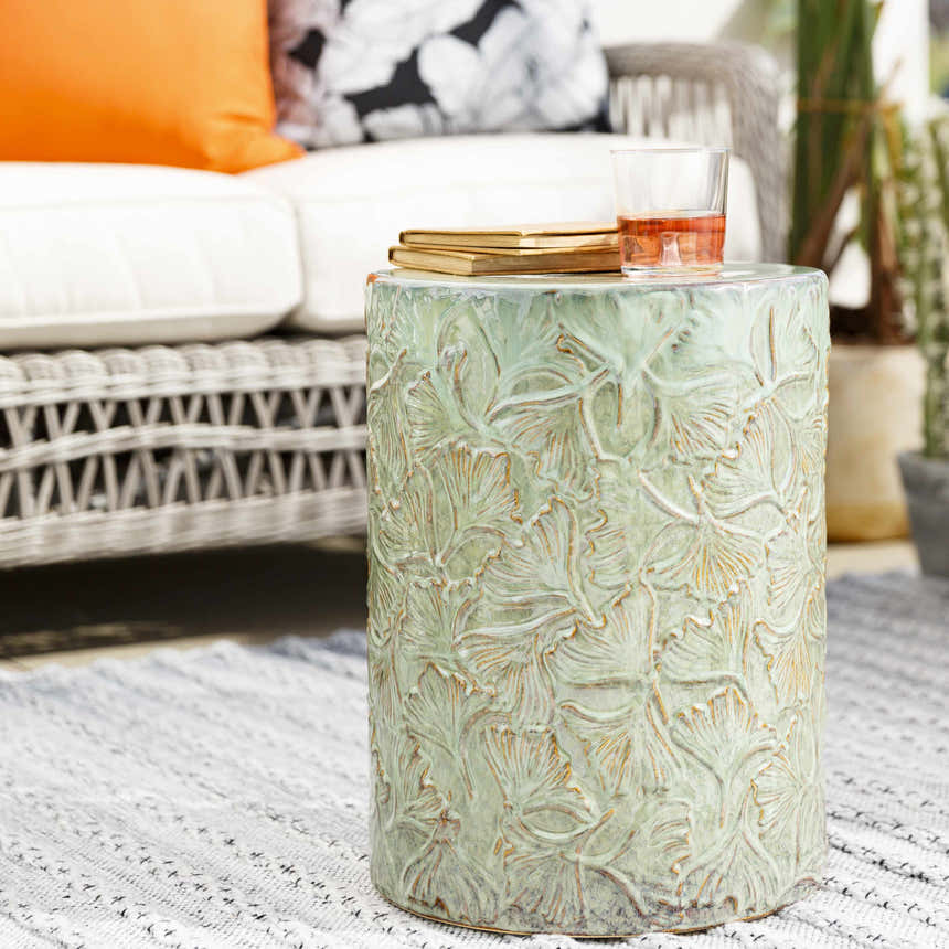 Natividad Vintage Floral Ceramic Outdoor Stool