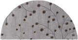 Close-up of Sage Brown Elsu Area Rug showing floral design with brown and sage accents on a gray wool texture. Design-Hearth