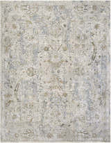 Close-up of the Nasir Thick Luxe Boutique Rug, featuring a traditional floral pattern in charcoal, cream, and light gray tones. Design-Rectangle-710103