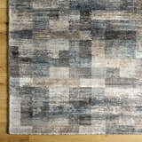 Close-up of the Ohtli Mosaic Luxe Thick Area Rug. Southwestern style with gray, smoke, and mosaic pattern. Swatch