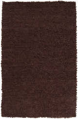 Close-up of the dark brown Okawville Area Carpet. Hand woven wool rug with a nubby texture. Farmhouse style. Design-Rectangle-58