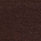 Close-up of the dark brown Okawville Area Carpet. Hand-woven wool rug with a textured, nubby pile. Swatch