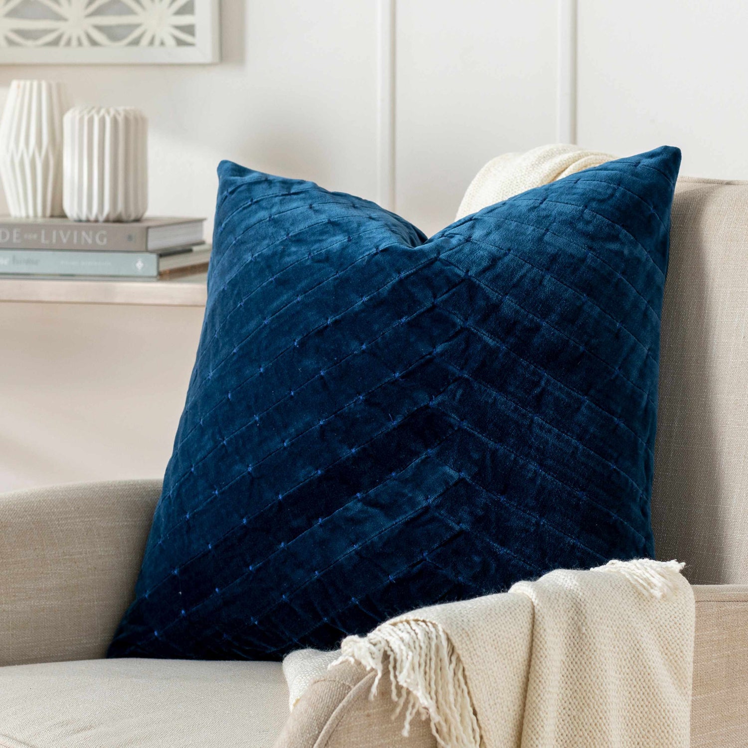 Onyx Navy Square Throw Pillow - Clearance