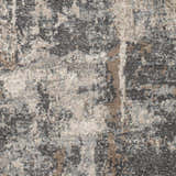 Close-up of the Opunake Luxe Thick Area Rug showing its black, brown, cream and gray abstract pattern and plush texture. Swatch