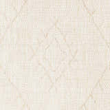 Close-up of the Marwood Brown Nordic Rug showing its woven texture and subtle geometric pattern in cream and light brown. Swatch