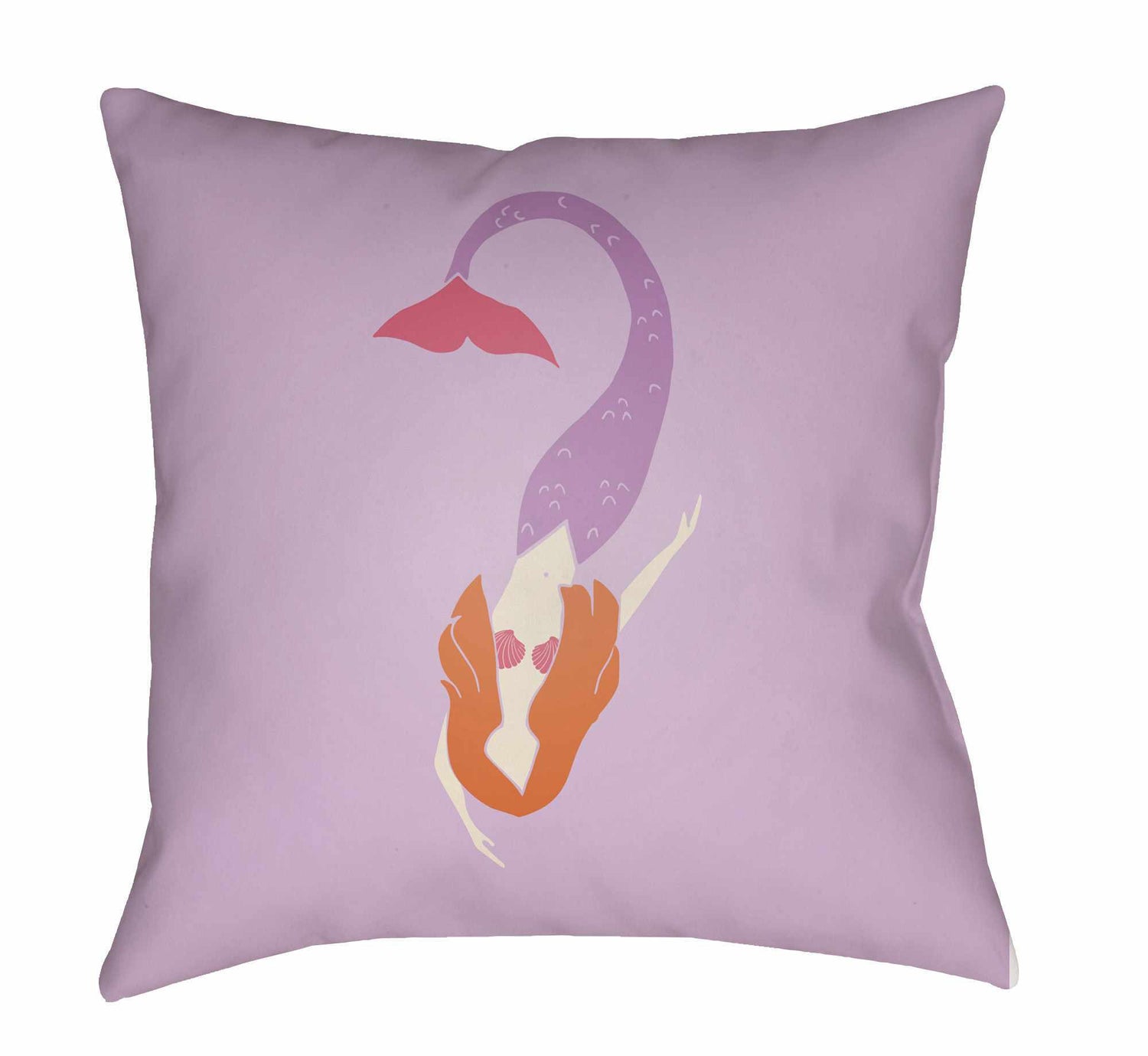 Kids Mermaid Decorative Nursery Pink Outdoor Throw Pillow