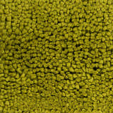 Close-up of the Frederika Solid Olive Green Wool Shag Rug showing its texture and hand woven construction. Swatch