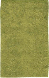 Close-up of Frederika Solid Olive Green Wool Shag Rug showing texture and color. Contemporary style. Design-Rectangle-58