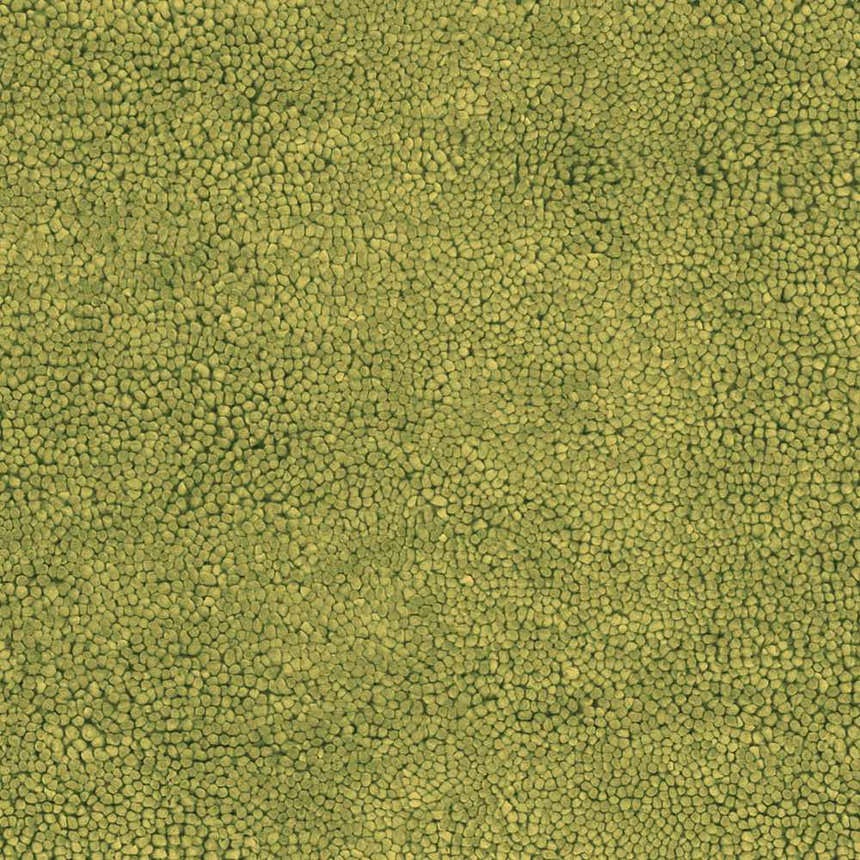 Close-up of the Frederika Solid Olive Green Wool Shag Rug, showing its texture and color. Hand woven rug. Swatch
