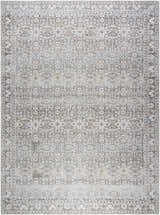 Detailed view of the PNW Home Rainier Damask Brown Washable Rug, featuring a traditional brown and red floral pattern. Design-Rectangle-810