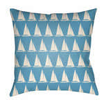 Poringland Nautical Sailboat Pattern Outdoor Throw Pillow