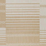 Close-up of Portscatho Carpet showing beige and light beige stripes and woven texture. Clearance item. Swatch