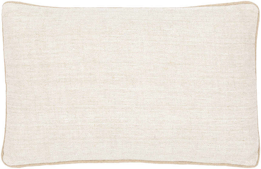 Lunara Cream Raised Ribbed Horizontal Stripe Cottage Country Linen Lumbar Pillow - Clearance