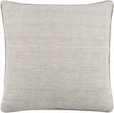 Lunara Cream Raised Ribbed Horizontal Stripe Cottage Country Linen Lumbar Pillow - Clearance