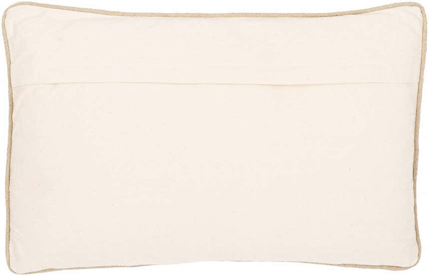 Lunara Cream Raised Ribbed Horizontal Stripe Cottage Country Linen Lumbar Pillow - Clearance