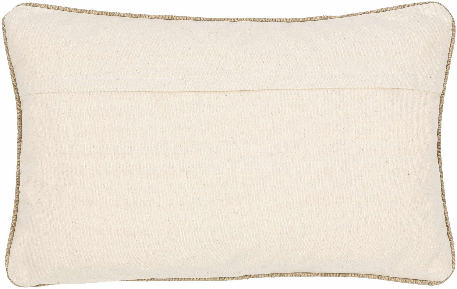 Lunara Cream Raised Ribbed Horizontal Stripe Cottage Country Linen Lumbar Pillow - Clearance