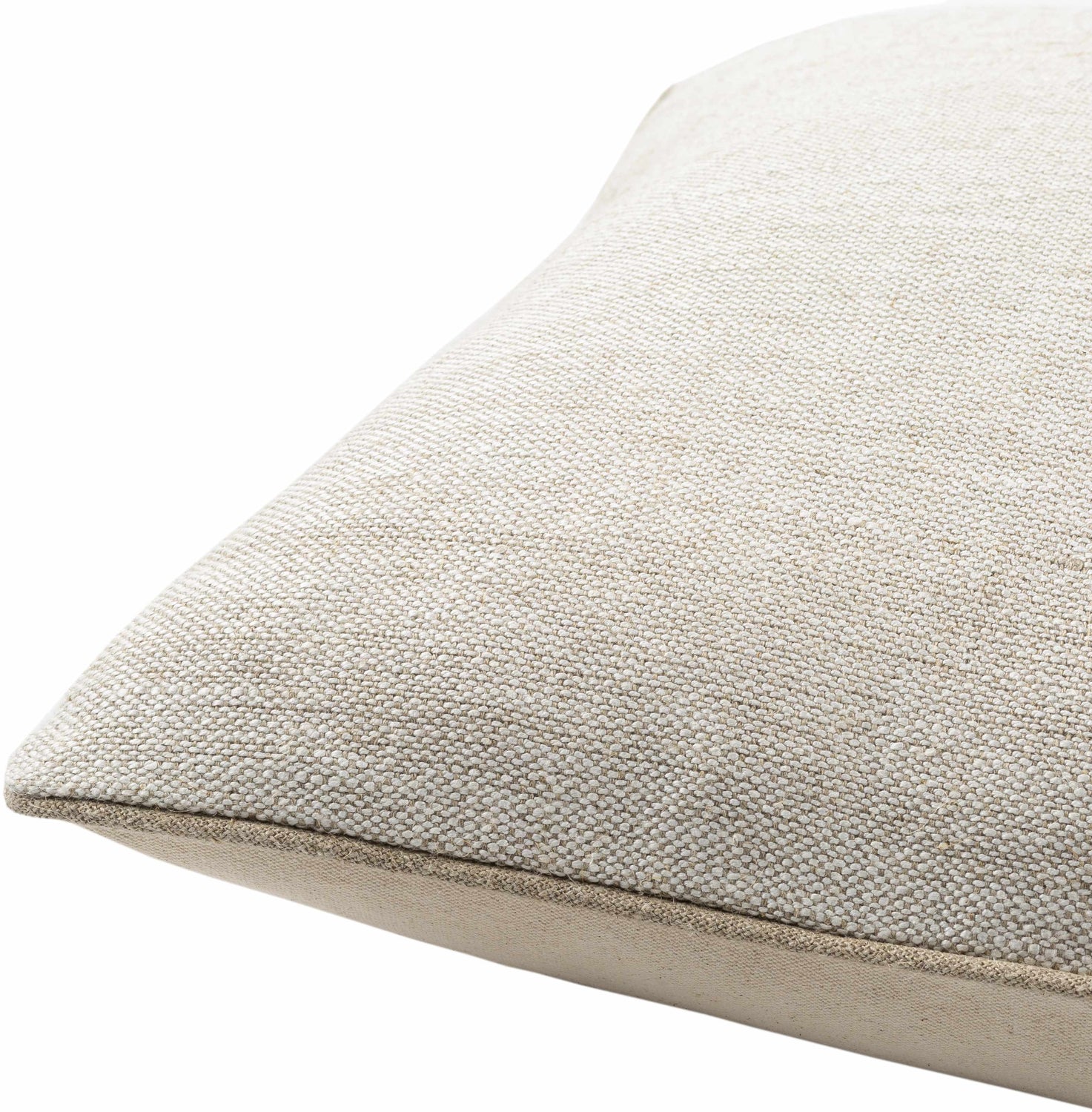 Lunara Cream Raised Ribbed Horizontal Stripe Cottage Country Linen Lumbar Pillow - Clearance