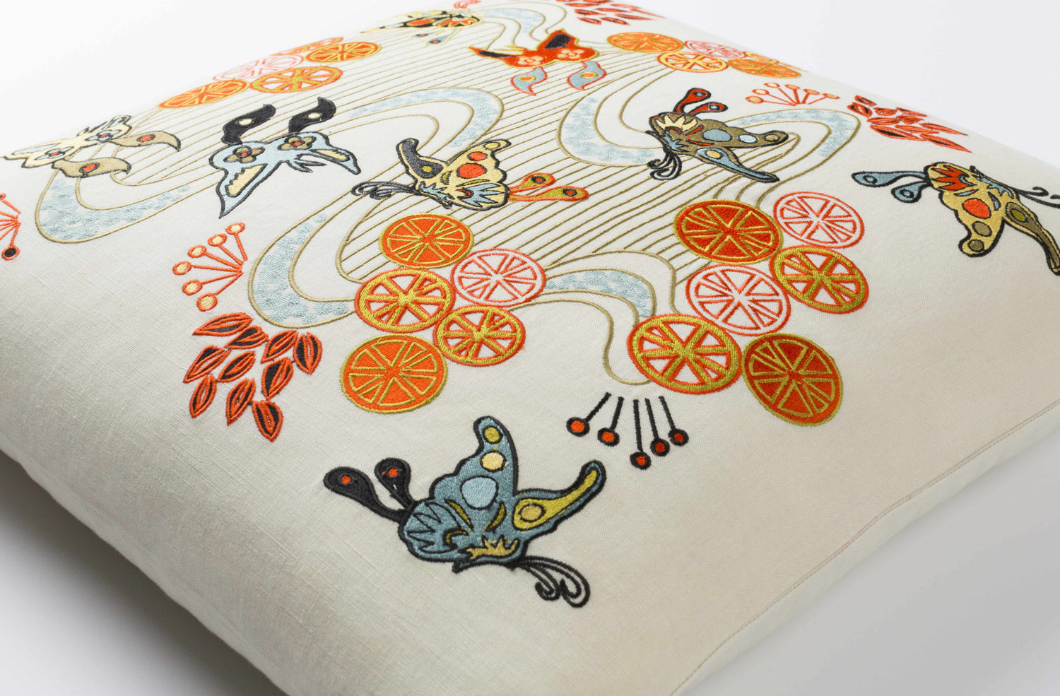 Ranburne White Orange Floral Accent Pillow - Clearance