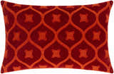 Urbanna Red Floral Cotton Lumbar Pillow - Clearance