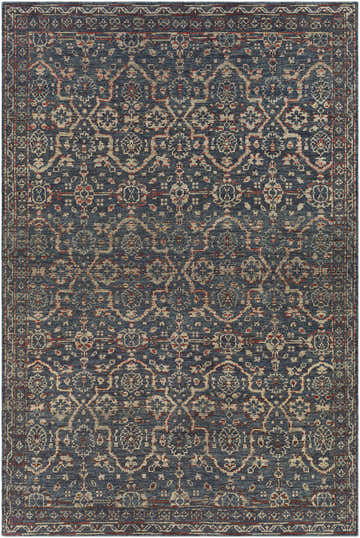 Close-up of the hand-knotted Urbancrest Premium Rug. Bohemian style rug in beige, burgundy, and charcoal. 100% wool texture. Design-Rectangle-69