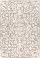 Close-up of the Rockeagle Area Rug. Beige and gray traditional pattern. Bohemian style. Machine woven. Design-Rectangle-913