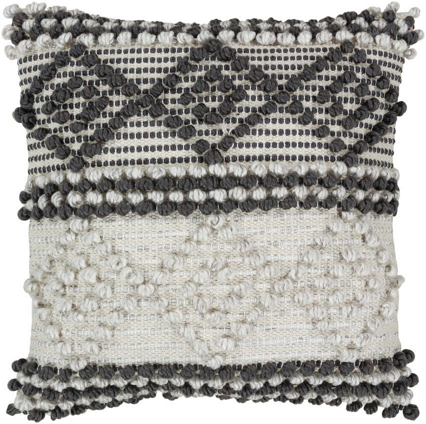 Rippey Black & White Textured Diamond Throw Pillow - Clearance