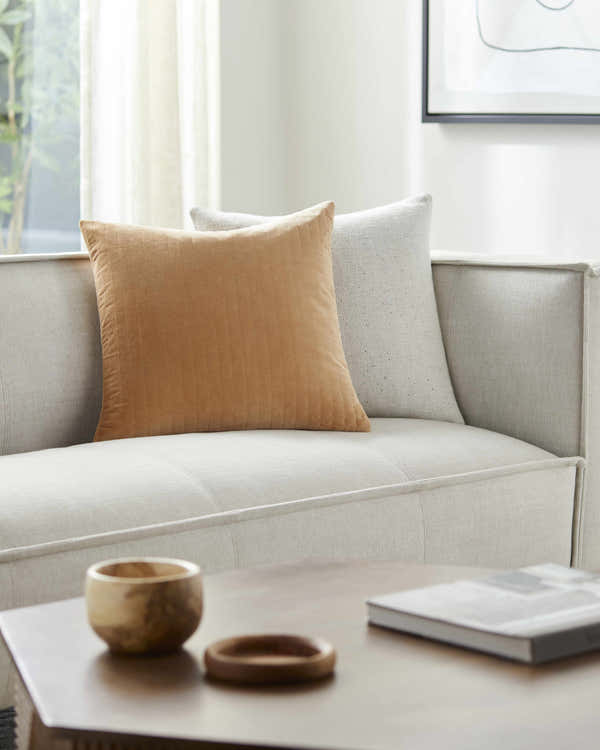 Rania Light Brown Throw Pillow - Clearance