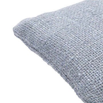 Denvara Denim Blue Soft Textured Woven Cottage Country Viscose Lumbar Pillow - Clearance