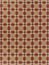Rossiter Area Carpet with beige, burgundy, and brown geometric pattern. Hand-woven wool rug. Design-Rectangle-811