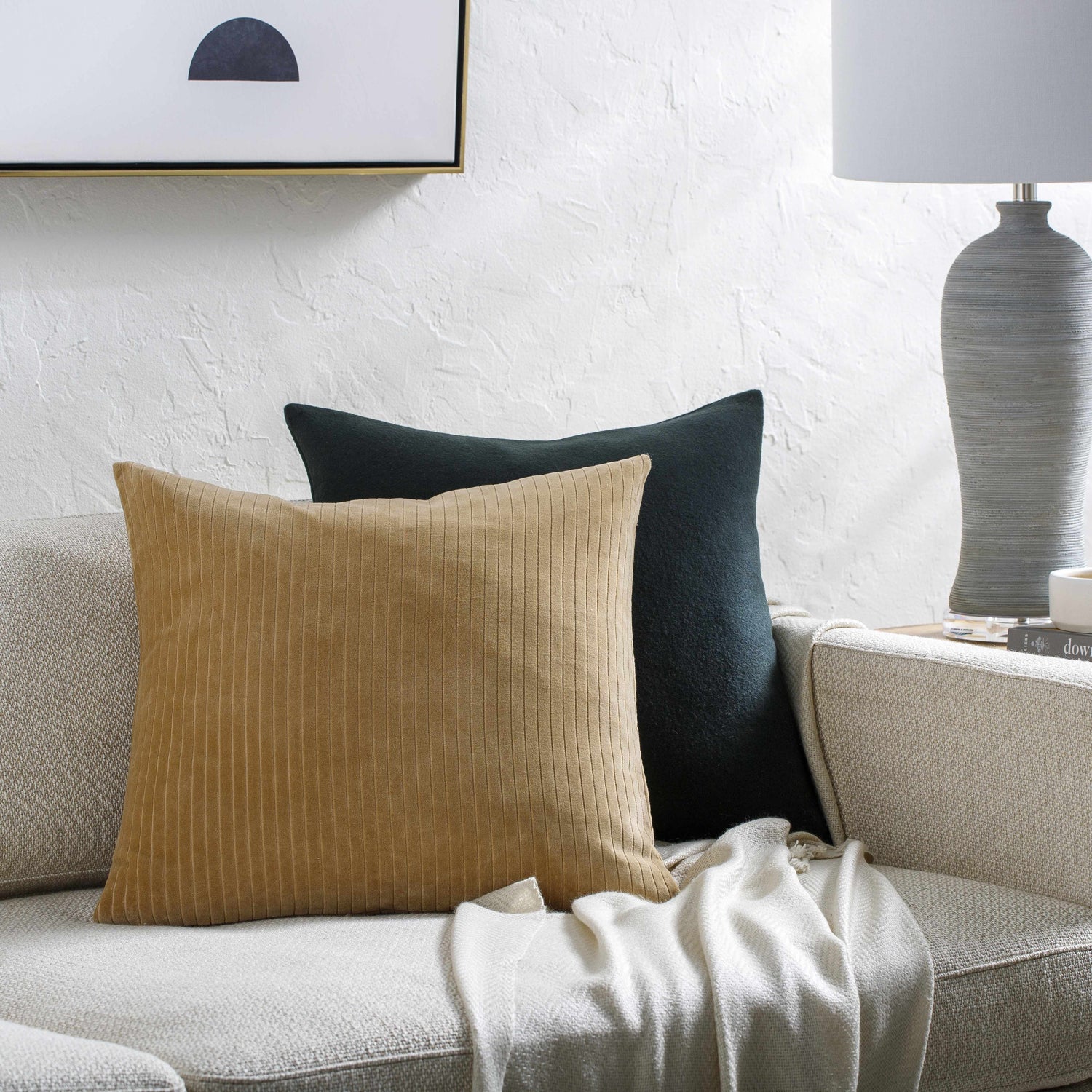Rawya Tan Throw Pillow - Clearance