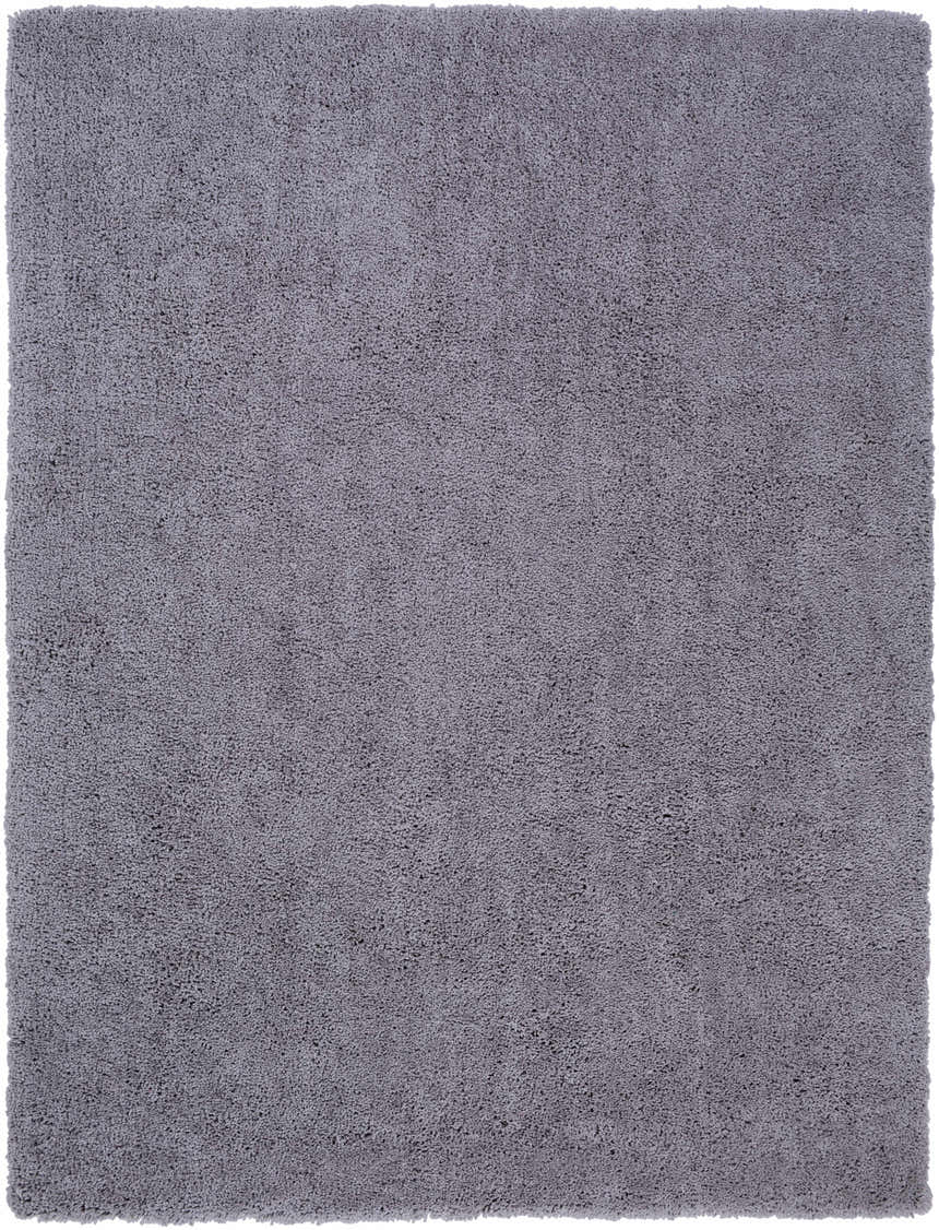 Close-up of the charcoal Tingly Solid Grey Shag Rug, showing its plush texture and hand-woven construction. Design-Rectangle-810
