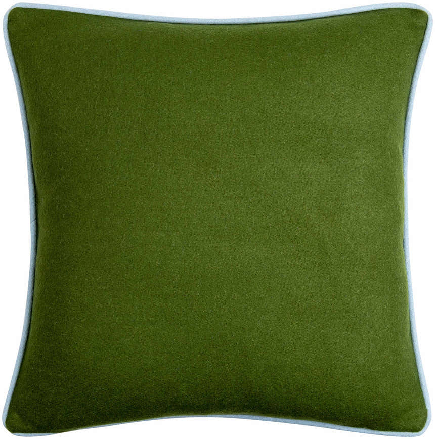 Pape Green Solid Wool Throw Pillow