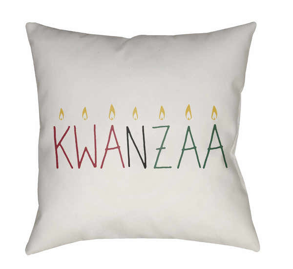 Rupin White Kwanzaa Accent Outdoor Pillow